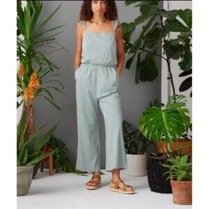Known Supply Organic Cotton Jumpsuit Women’s 3XL Sage Green Wide Leg Minimalist